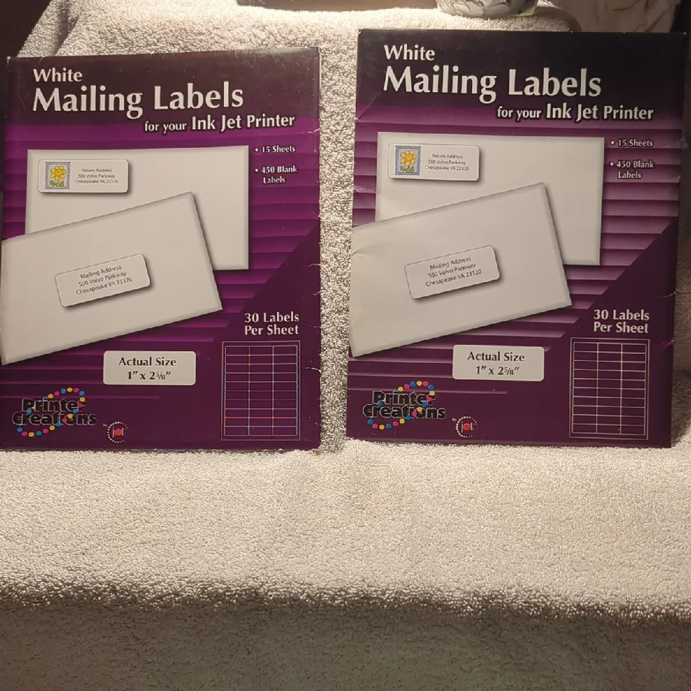2-Packs White Mailing Labels for Ink Jet Printer 1